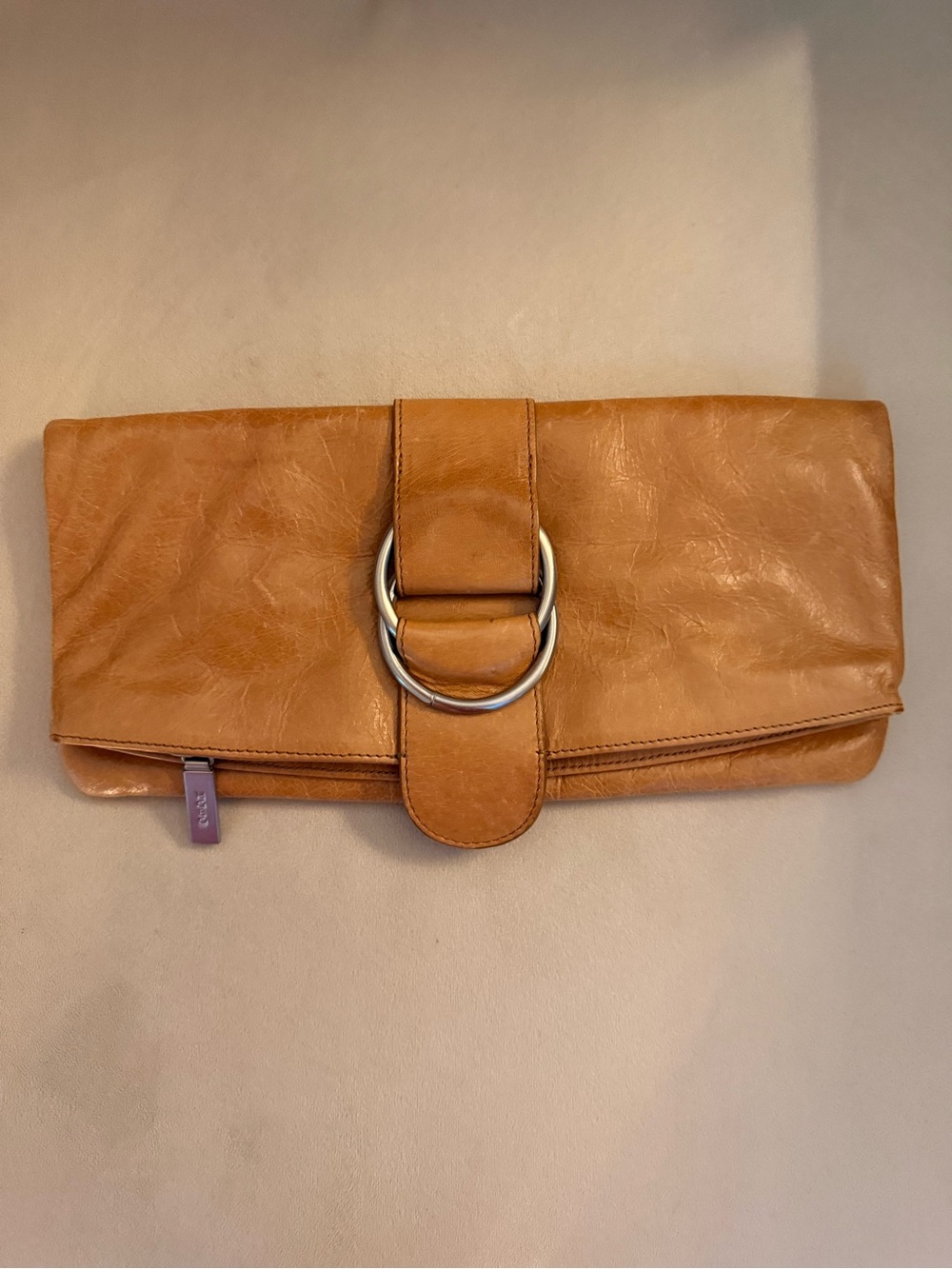 Hobo wallet Tan Leather Fold-Over Clutch
